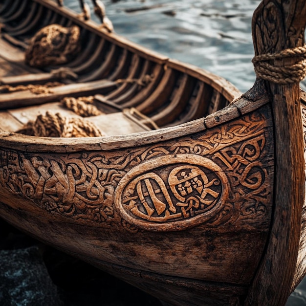 Discover a hidden compartment in a Viking longship containing ancient runes