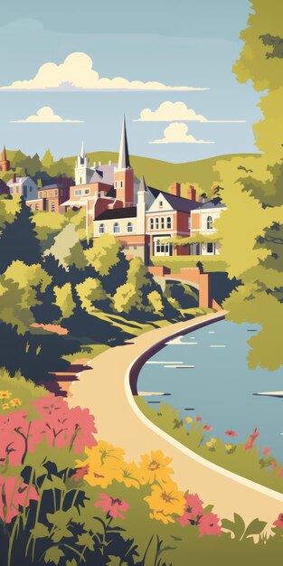 Photo discover the hidden gems of guildford a vintage travel poster