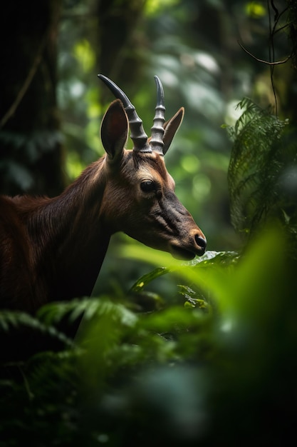 Discover the Rare Beauty of a Grazing Saola in Annamite Mountains