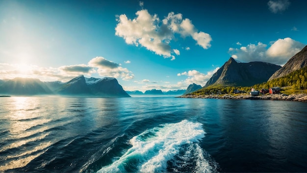 Discover Serene Coastal Beauty With Majestic Mountain Backdrops