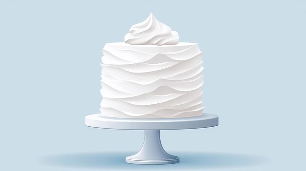 Photo discover a stunning white frosted cake on an elegant stand ideal for weddings birthdays