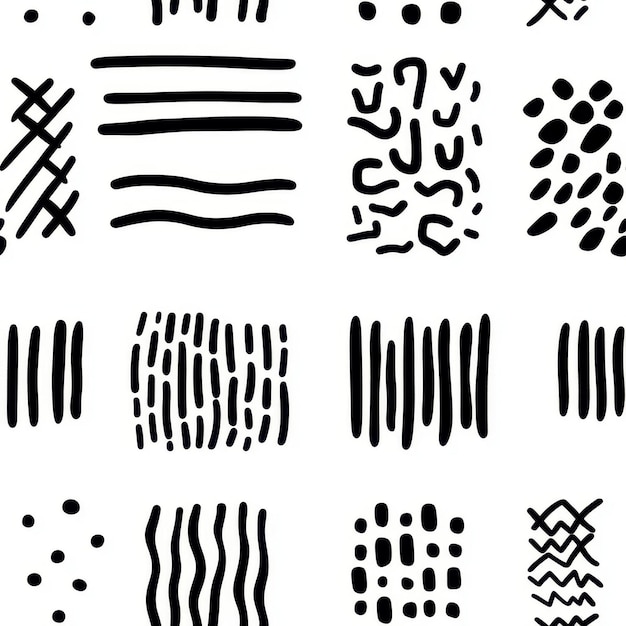 Photo discover unique handdrawn modern patterns set against a crisp white background perfect