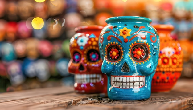 Discover the Vibrant Day of the Dead Market with Colorful Stalls Selling Traditional Items Like