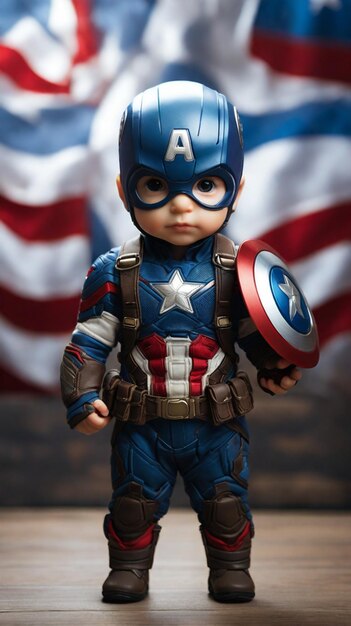 Photo discover the whimsical world of baby captain america