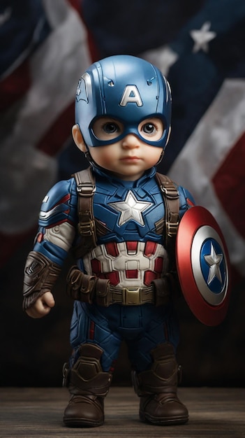 Photo discover the whimsical world of baby captain america