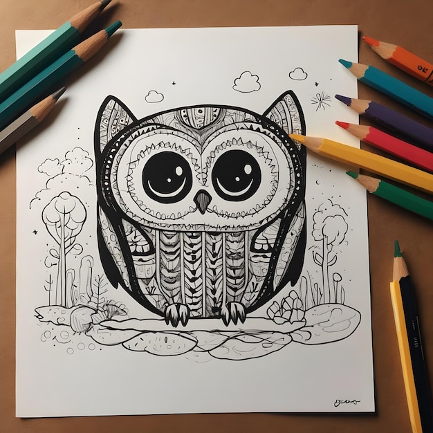 Photo discover the world of cute drawings