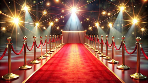 Disfocus of the red carpet in the award ceremony theme creative background for success business con