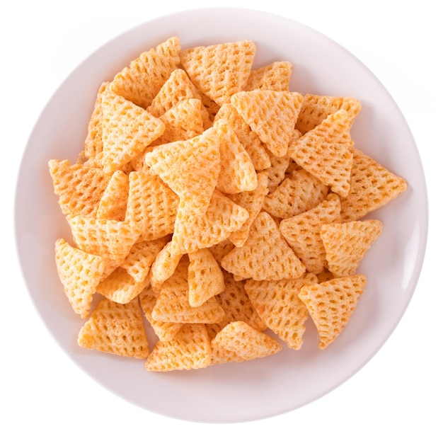 dish of snacks isolated on a white background