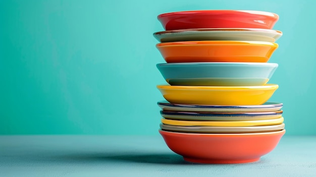 Dishes Piled on White