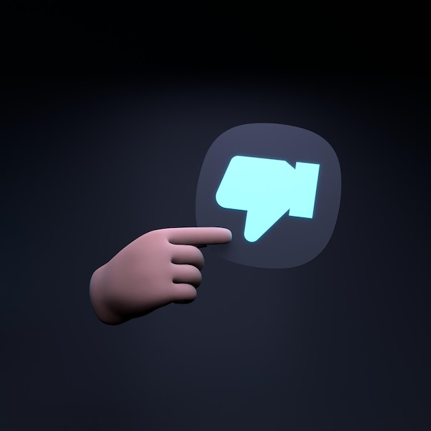 Dislike icon 3d render illustration