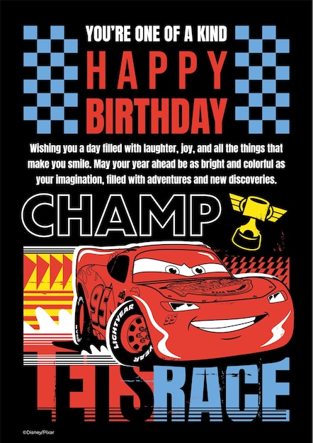 Disney Cars Happy Birthday Card