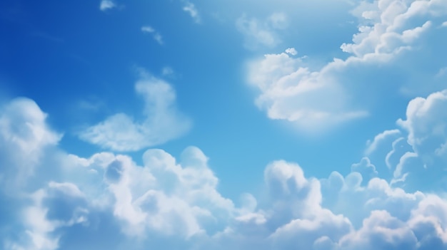 DisneyStyle Blue Sky with Sparse Clouds HD Wallpaper