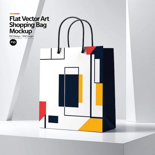 Photo a display of a bag that says flat art in black and yellow