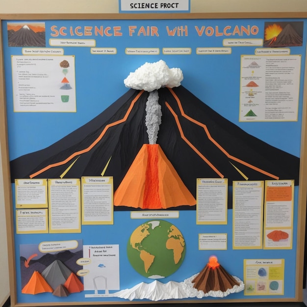 Photo a display board with information about science and science