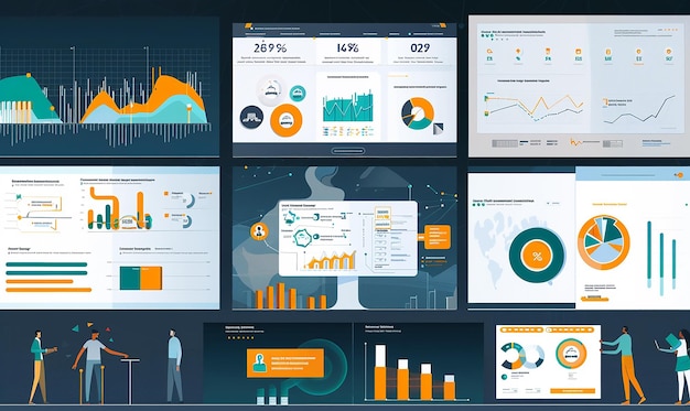 a display of a chart that saysthe word  business  on it