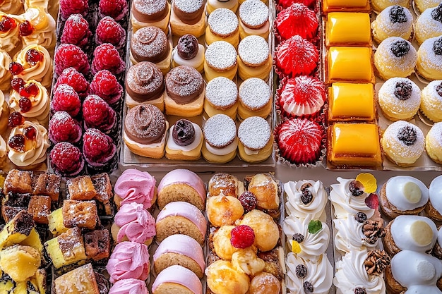 a display of different desserts including one of the desserts