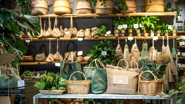 Photo a display of different products including herbs herbs and other items