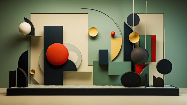 a display of geometric shapes