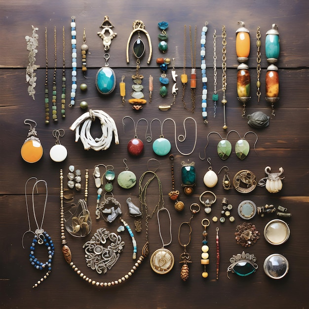 Display of Handmade Artisan Jewelry Collection A Blend of Craftsmanship and Unique Design