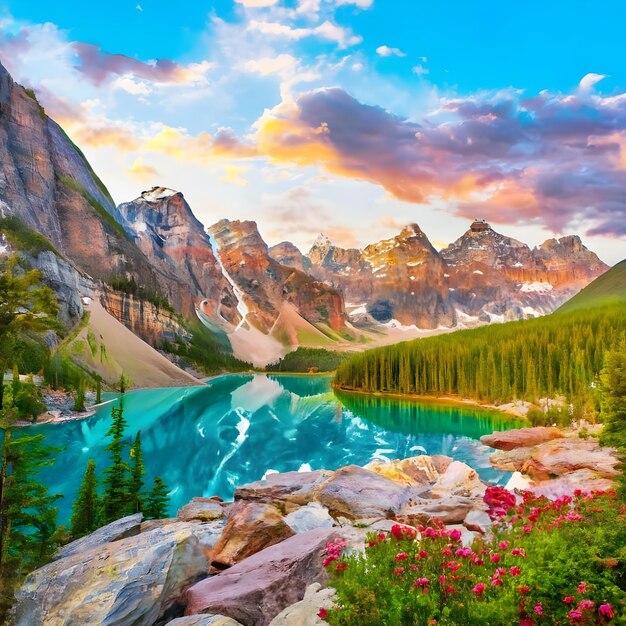 Display images of breathtaking natural scenes such as rivers and mountains