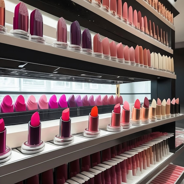 A display of lipsticks with different colors and one that says " mac cosmetics ".