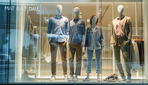 a display of mannequins with a display of mannequins