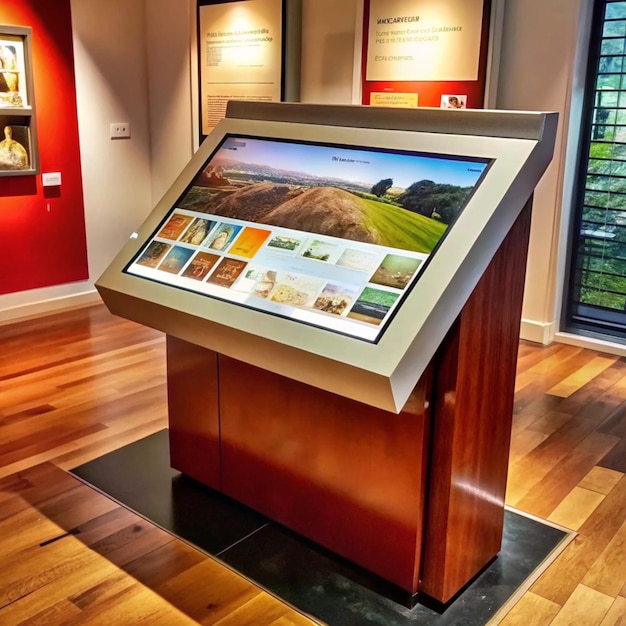 a display of the mountains is displayed in a museum