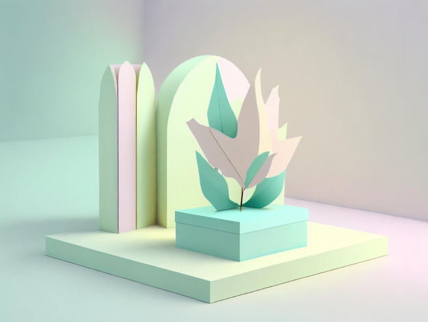 A display of paper with a leaf on it