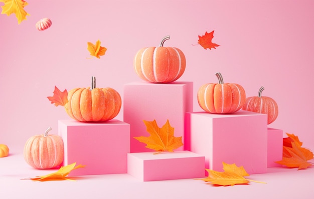 a display of pumpkins and some decorations with the words pumpkins on them