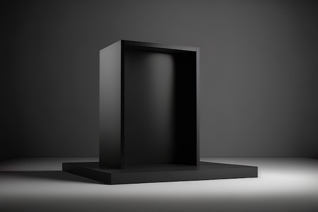 Display stand in black against studio backdrop