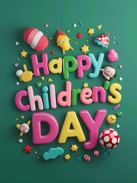 Display of text effects happy childrens day