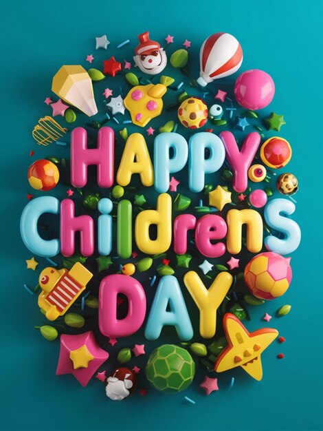 Display of text effects happy childrens day