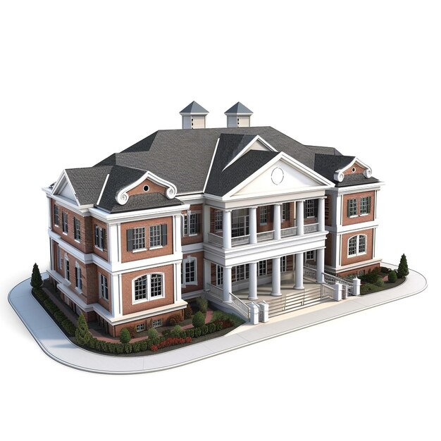 Displaying a 3D miniature of Assisted Living Facility on White Background