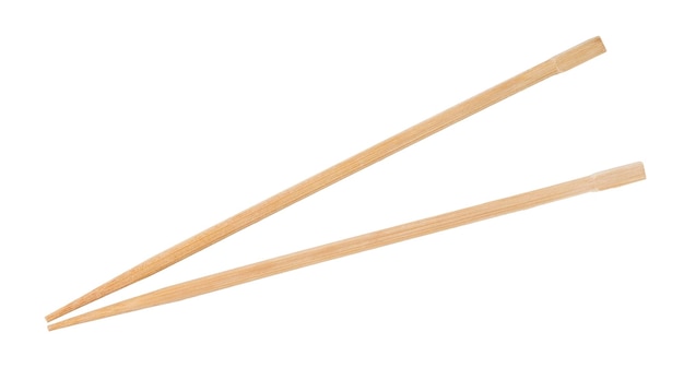 Disposable beech wooden chopsticks isolated