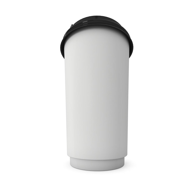 Disposable coffee cup Blank paper mug with black plastic cap