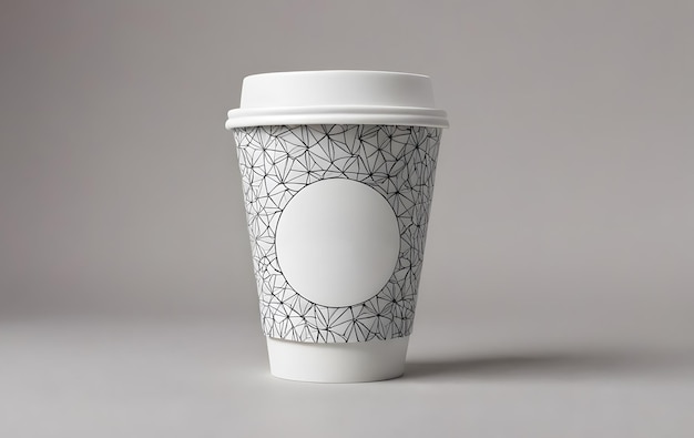 A Disposable Coffee Cup with a Geometric Design