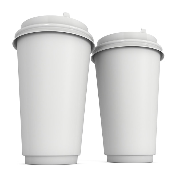 Disposable coffee cups Blank paper mug with plastic cap