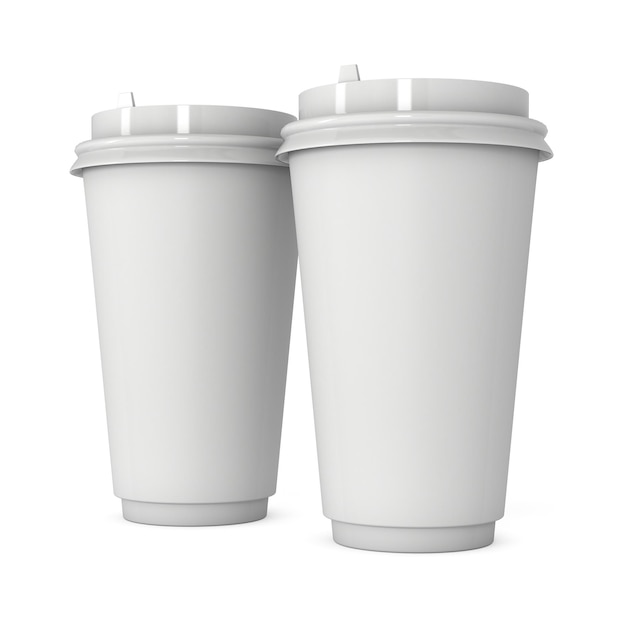 Disposable coffee cups Blank paper mug with plastic cap