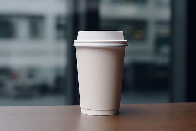 Disposable coffee paper cup mockup design