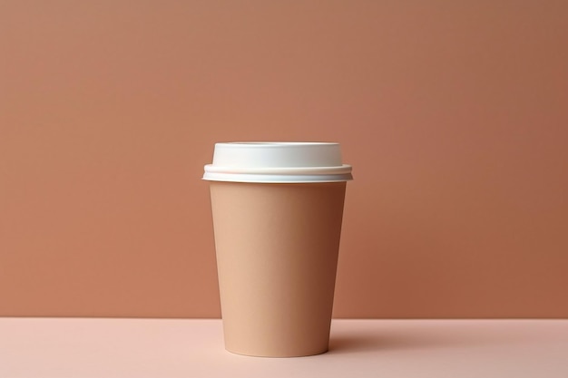 Disposable coffee paper cup mockup design