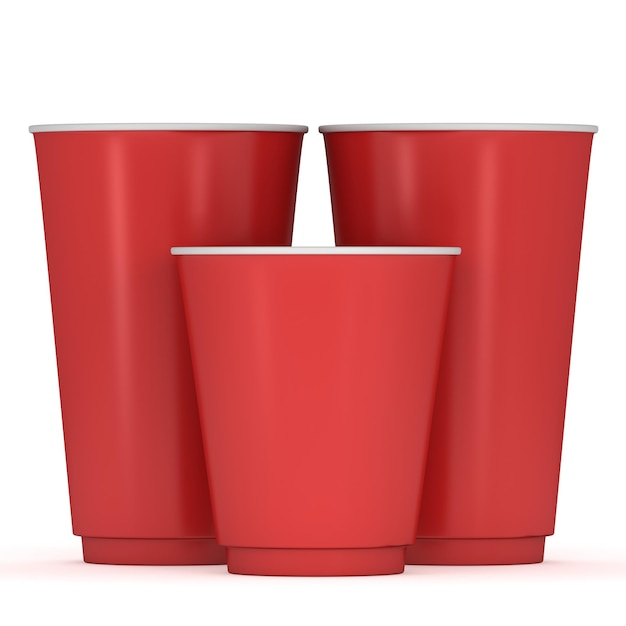 Disposable drink cups Red paper mug