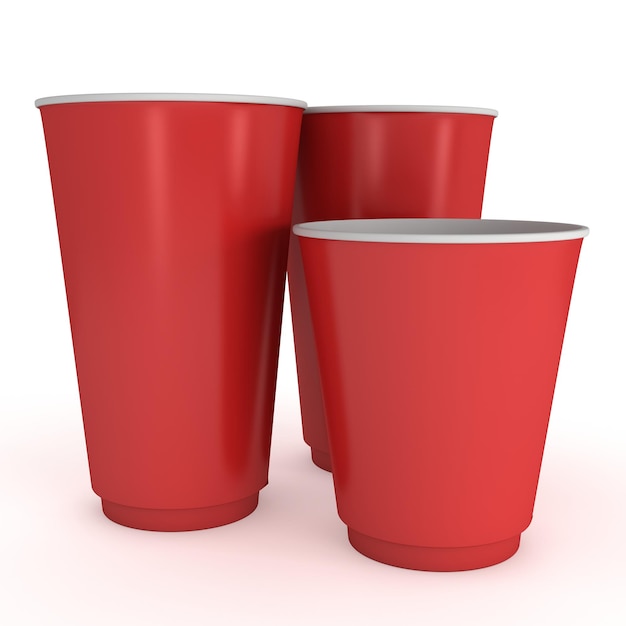 Disposable drink cups Red paper mug