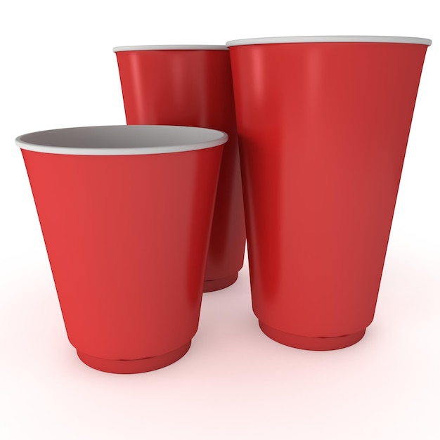 Disposable drink cups Red paper mug