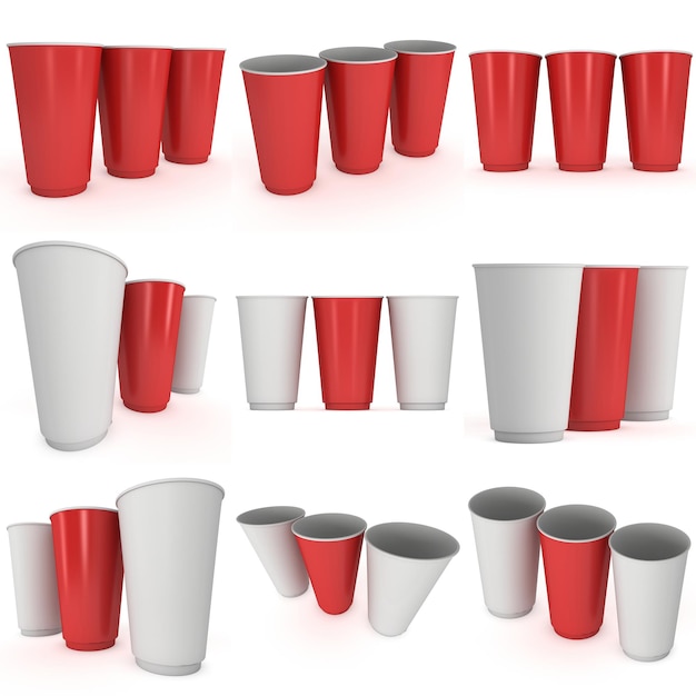 Disposable drink cups Red paper mug