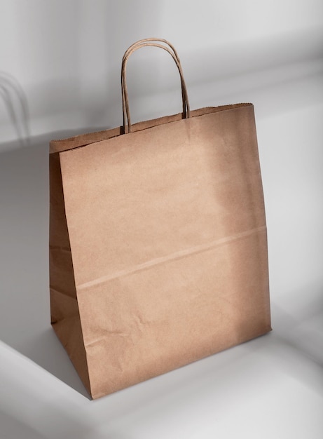 Disposable kraft bag mockup Paper brown package