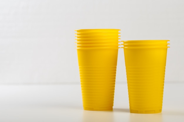 Disposable plastic glasses