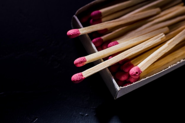 Distancing concept using burnt out match sticksMatches for ignition of fire scattered on the table