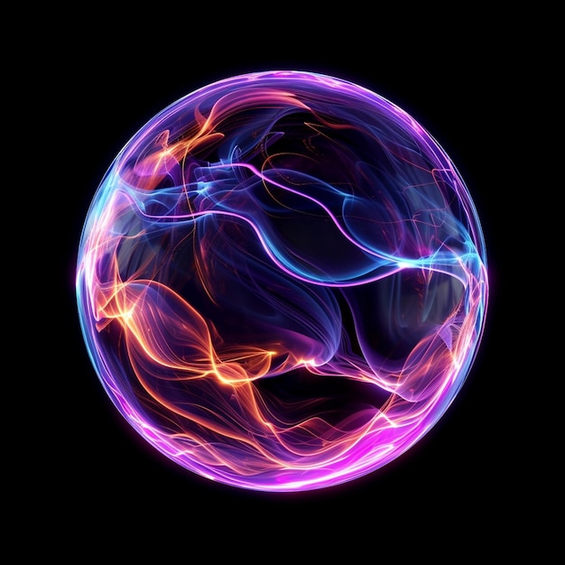 distant galaxy radiant spheres light trails background AI generative