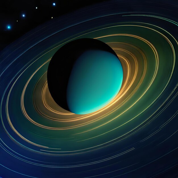 Distant View of the Starry Sky with Planet Uranus