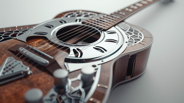 Photo the distinctive aesthetics of a resonator guitar